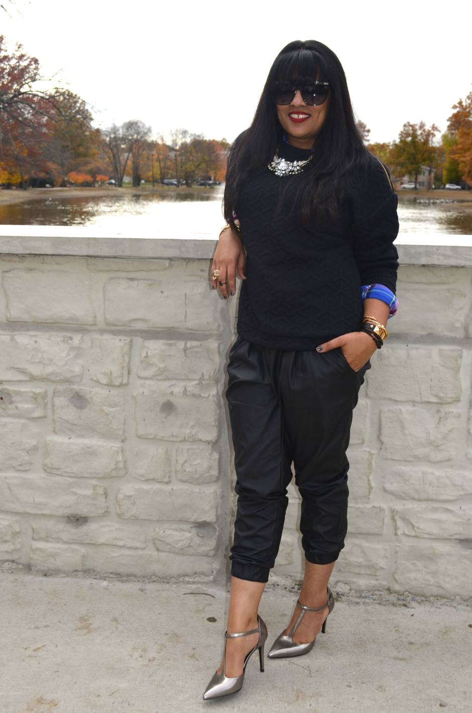 Leather Jogging Pants