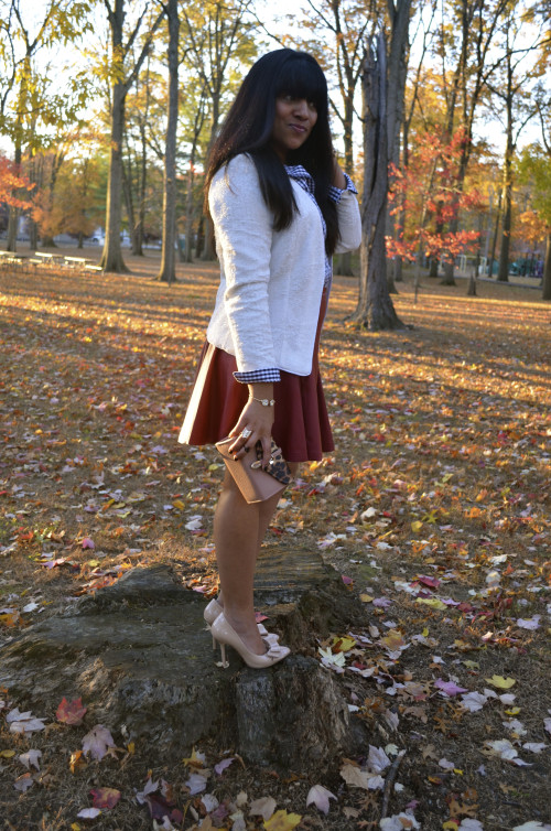 Oxblood Leather Skirt