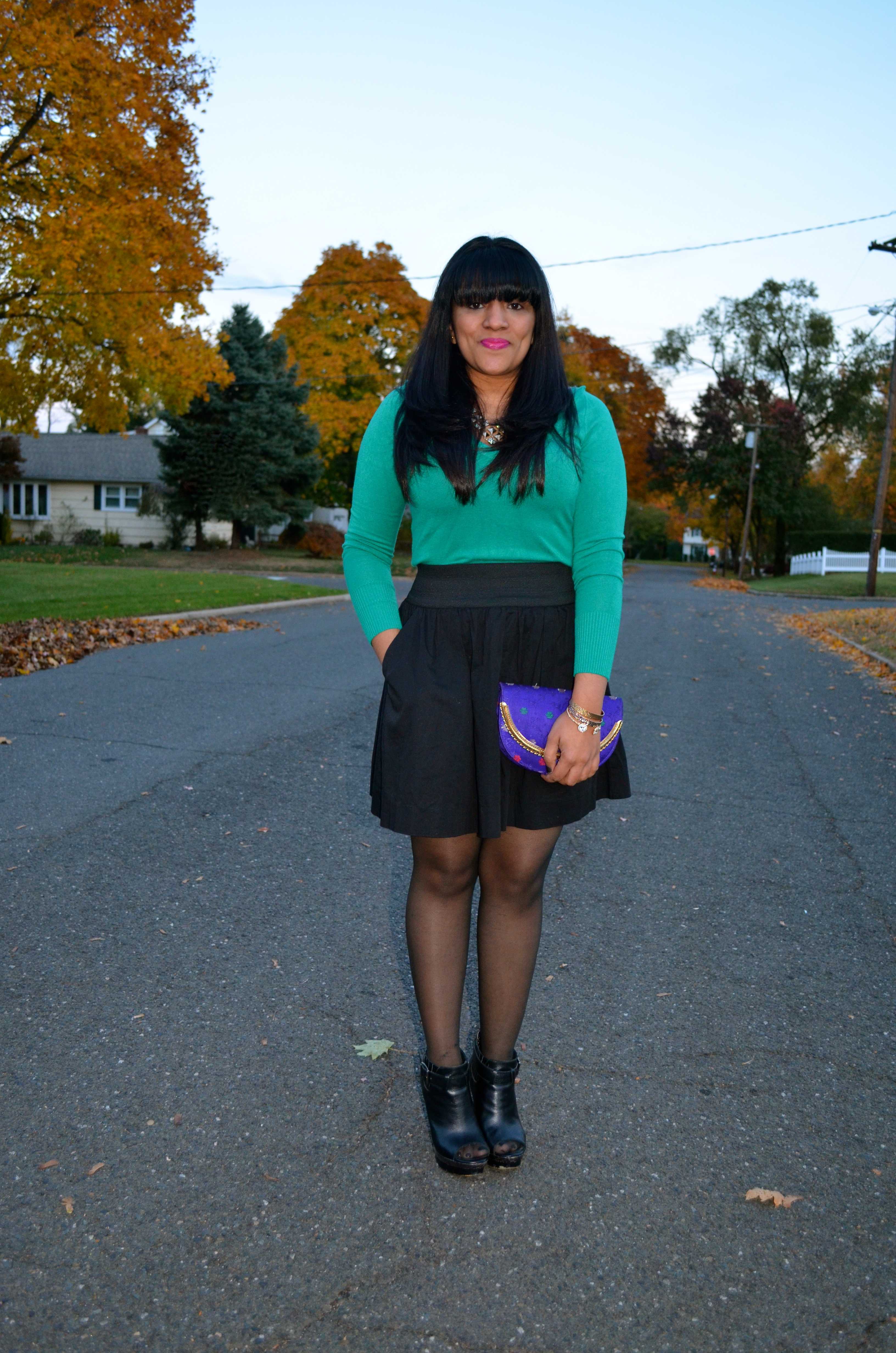 Black Flared Skirt