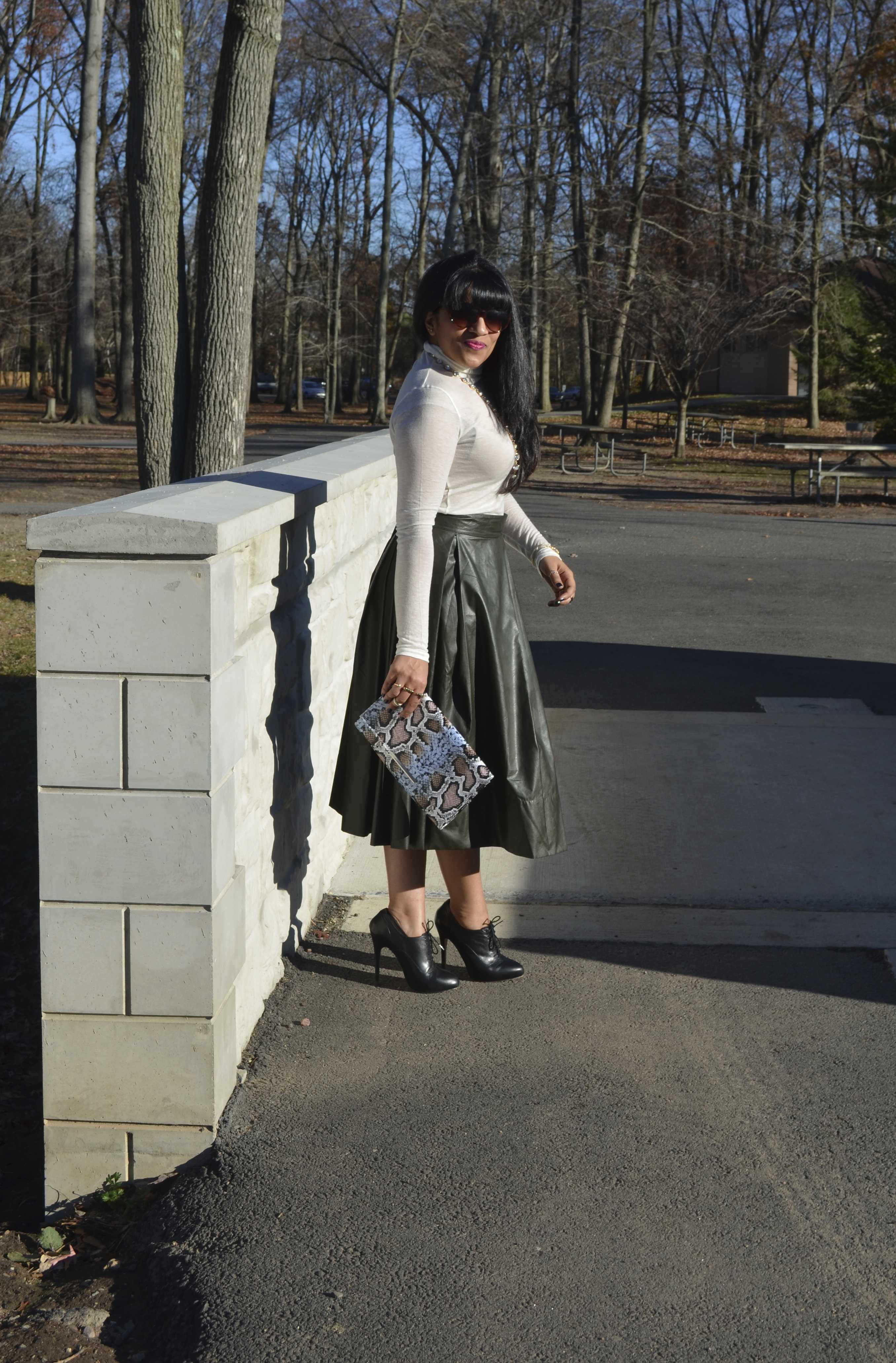 Leather Midi Skirt
