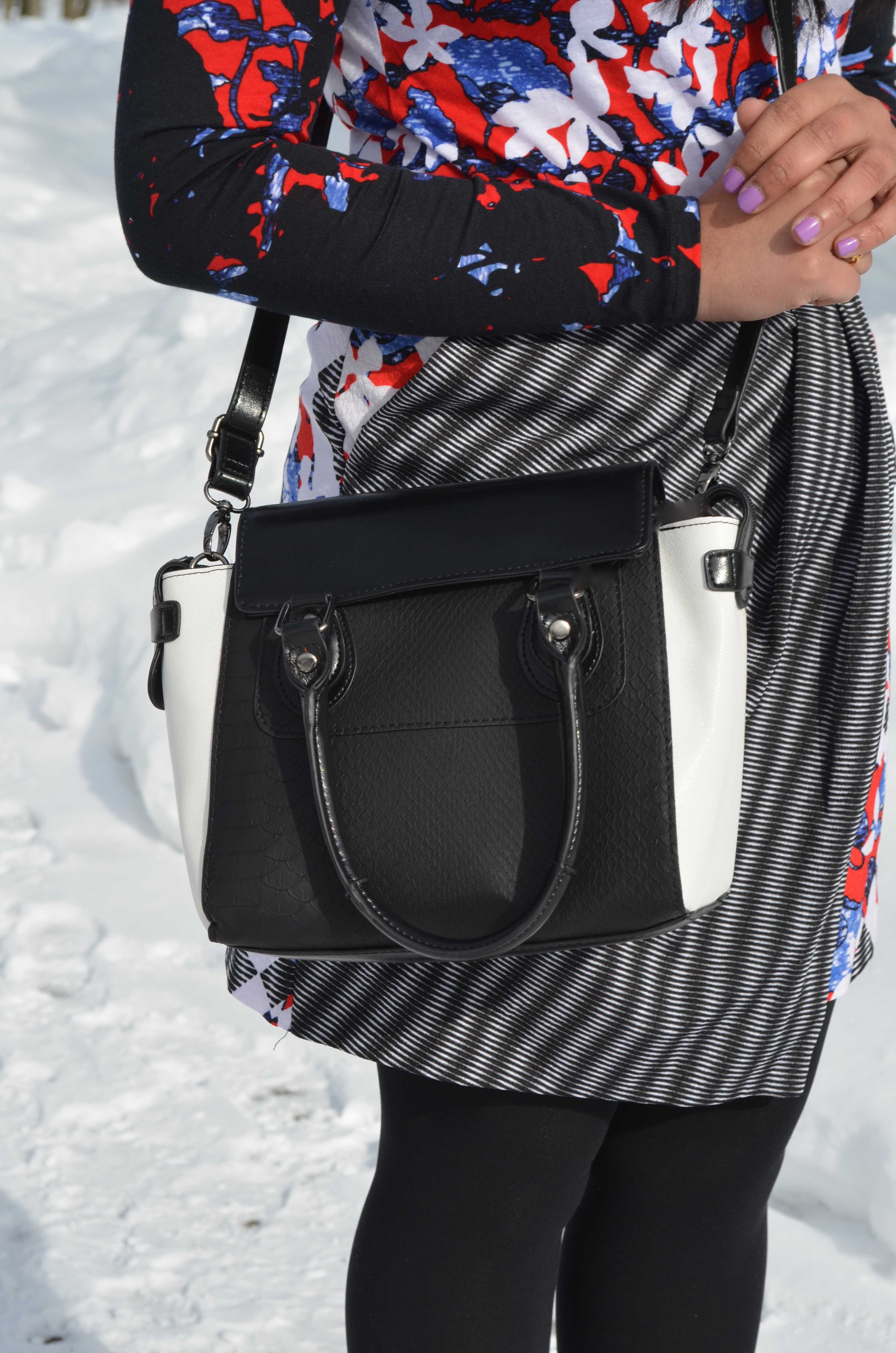 Black & White Crossbody Bag