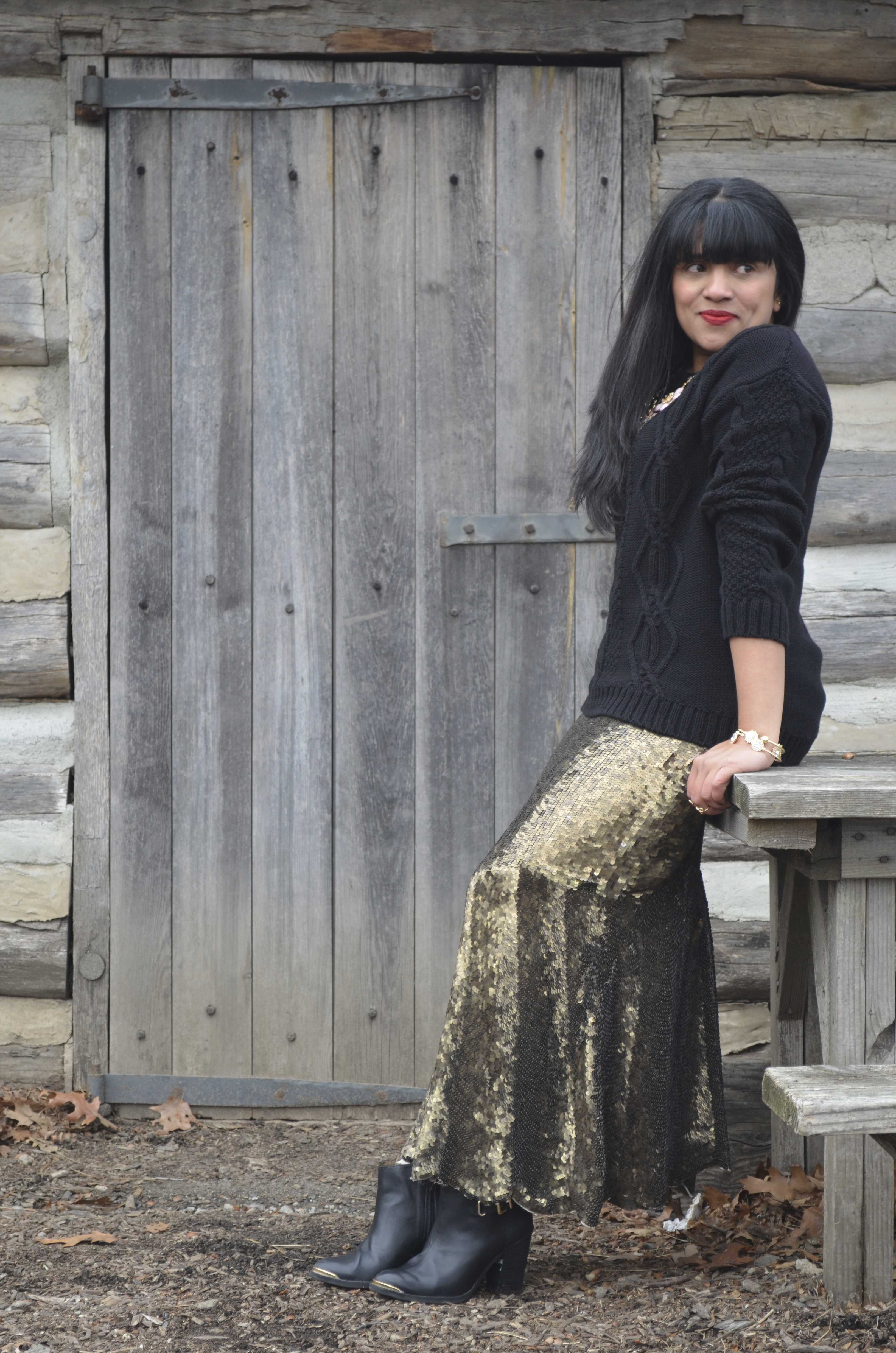 Gold Sequin Skirt