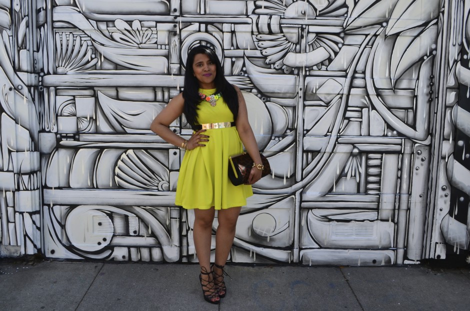 Neon Fit & Flare Dress