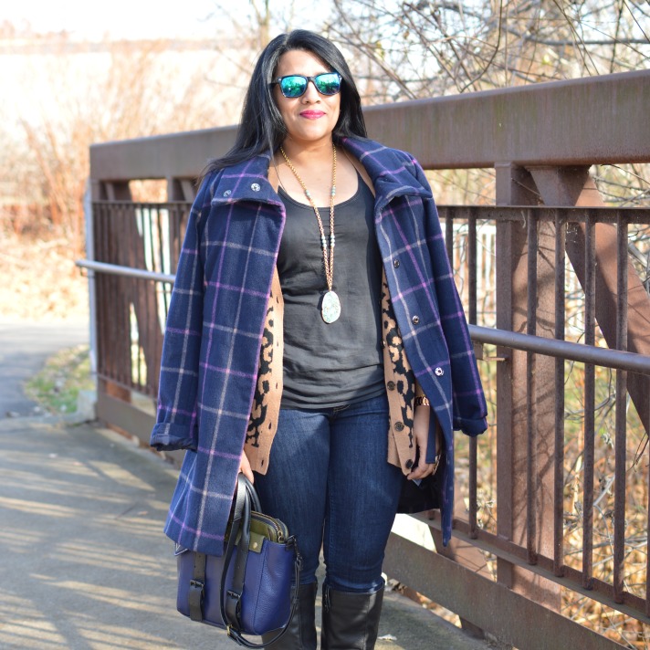 Plaid coat outfit